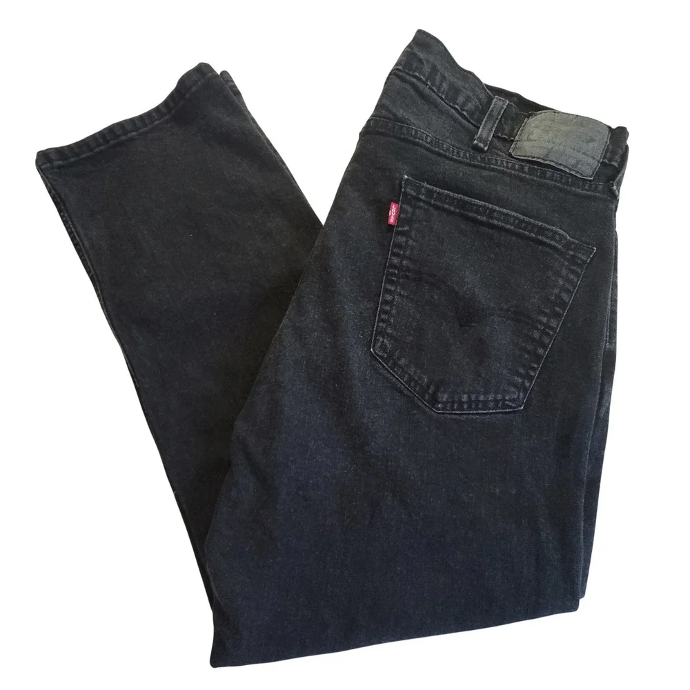 Levi's 541 Athletic Taper Jeans Mens 40x30 Black Stretch Denim Pants Big & Tall